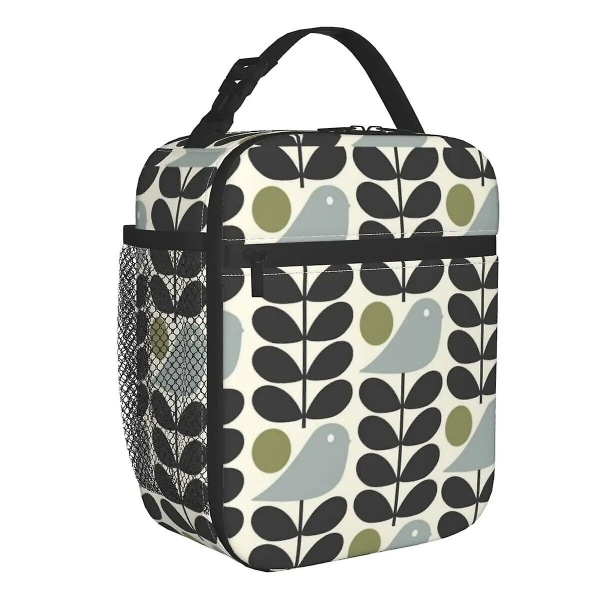 Orla Kiely Termoslunchväska med Flera Stjälkar Blommor Skol Skandinavisk Stil Vattentät Termisk Kylare Bento Box Kvinnor Barn[C] QCBQ-19841 26x21x11cm