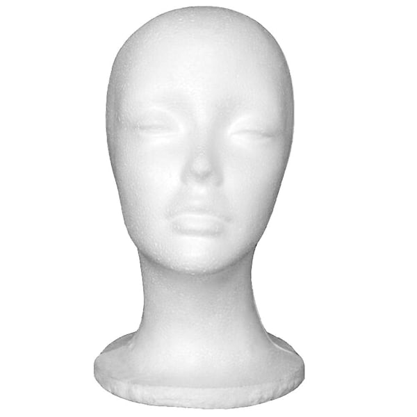 Female Styrofoam Mannequin Head Model Headwear Wigs Caps Glasses Display Stand