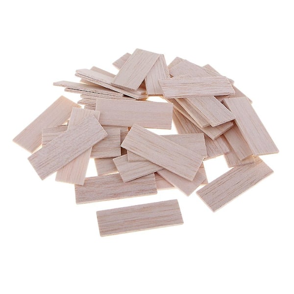 2x Naturliga Runda Balsaträ Träslöjd Platta Pinnar Dowel 50 Stycken 50mm (C)