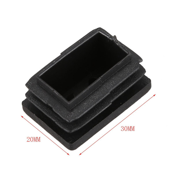 20 st Plast Rektangulära Ändlock 30mm x 20mm Gängade Rörinsatser