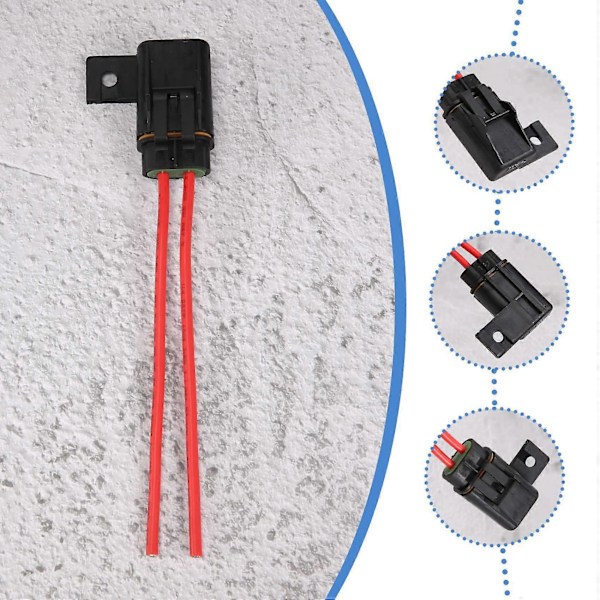 Vattentät ATO/ATC säkringshållare i bladsäkringsstil för bil/båt med lock, 12 AWG, 30A, 6-pack (C)