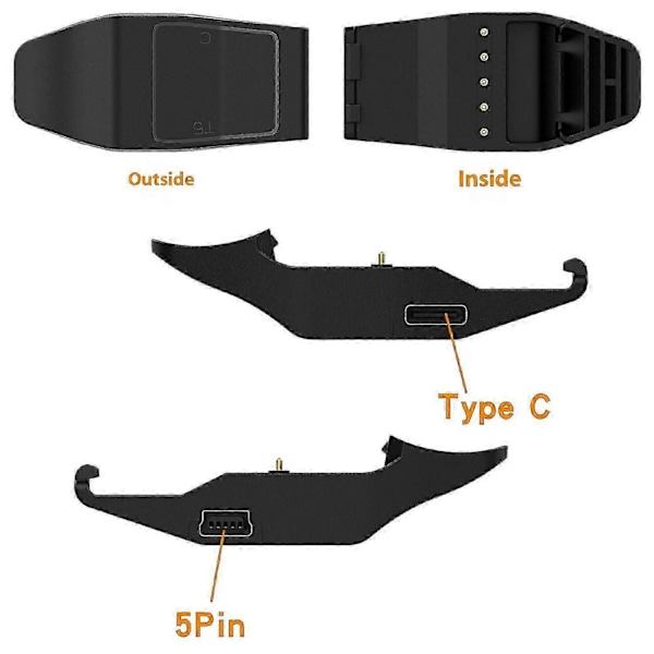 Ladeadapter for Garmin T5 TT15 TT10 T15 GTT15x TT25 Hundehalsbåndlader (FCC)