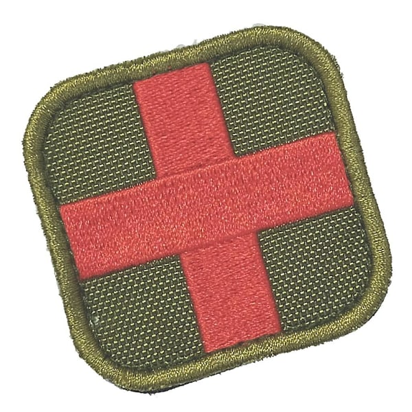 50 x 50mm Krog & Løkke Medic Førstehjælp Røde Kors Patch Tan (C)
