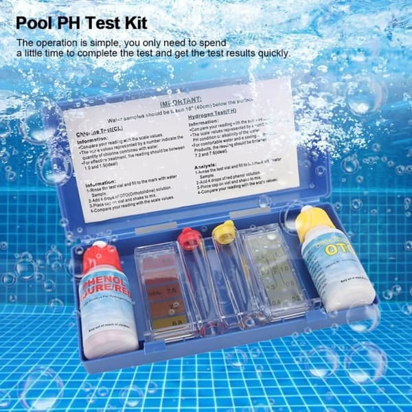 Højkvalitets klor- og pH-testsæt, tilbehør til vandkvalitetstestboks til swimmingpools [YJD]