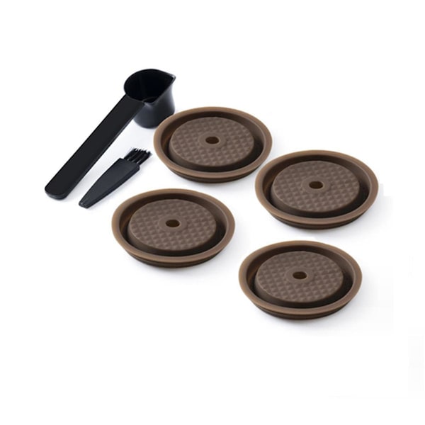 4 stk Kaffe Kapsel Lopp, Matkvalitet Silikon Lopp for Nespresso Vertuo Pods, Vertuo Pod Lopp for Påfyllbar Nespresso