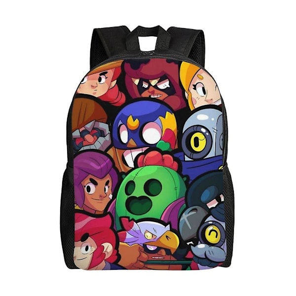 Brawl Stars Allsidig Ryggsekk Vaskbar avslappet stil Skole Student Ryggsekk Trendy Oxford Stoff Datamaskinveske Unisex-HXN2590[C]