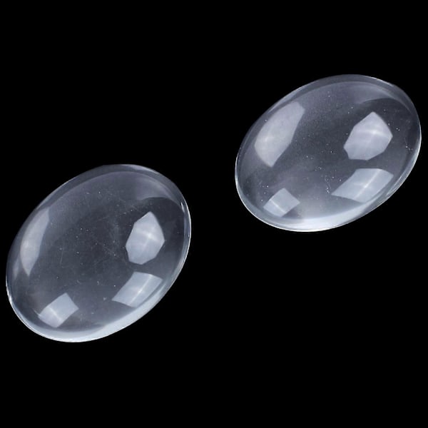 10 st Oval Kristall Transparent Klart Glas Cabochon Kupol Dekor 30x40mm (C)