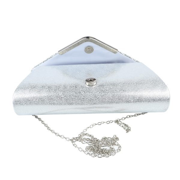 Kvinnors Aftonväska Stor Kapacitet Glittrande Stilren Clutch Plånbok för Middagsfest Bröllop Silver Fri Storlek[C]