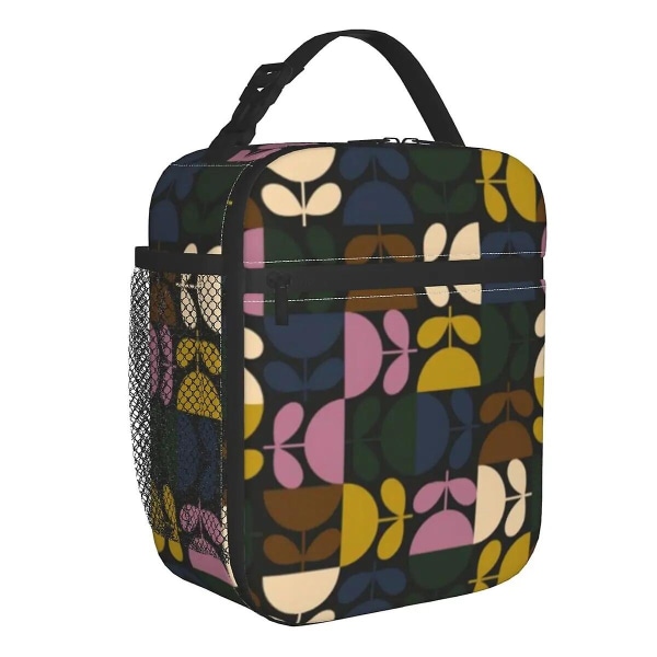 Orla Kiely Multi Stem Flowers Isolerte Lunsjposer Skole Skandinavisk Stil Vanntett Termisk Kjøler Bentoboks Kvinner Barn[C] QCBQ-19845 26x21x11cm