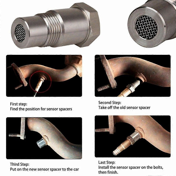 2x O2 Simulator Probe Lambda Sensor Bil Lambda Eliminator Spacer Metal Kat Lambda (HYYC)