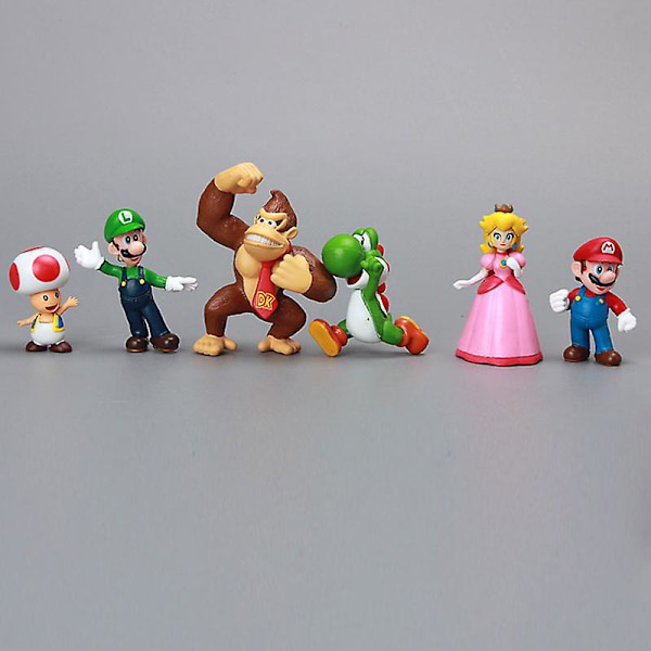 18 stk./sæt Mini Super Mario Figurer Super Mario Bros Yoshi Daisy Prinsesse Pvc Actionfigurer