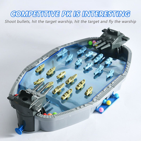 Navy Battleship Boat Shooting Toy - Konkurrenskraftiga Intrigerande Leksaker För Familjens Interaktiva Spel[C]