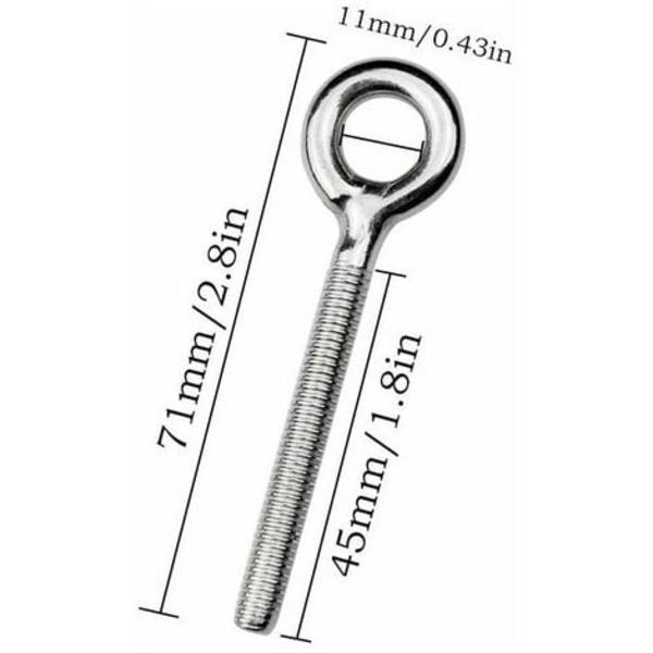 Swing Machine -silmukkapultit, 10 kpl, M6, hitsatut silmukkapultit, ruuvirenkaat ulkokäyttöön