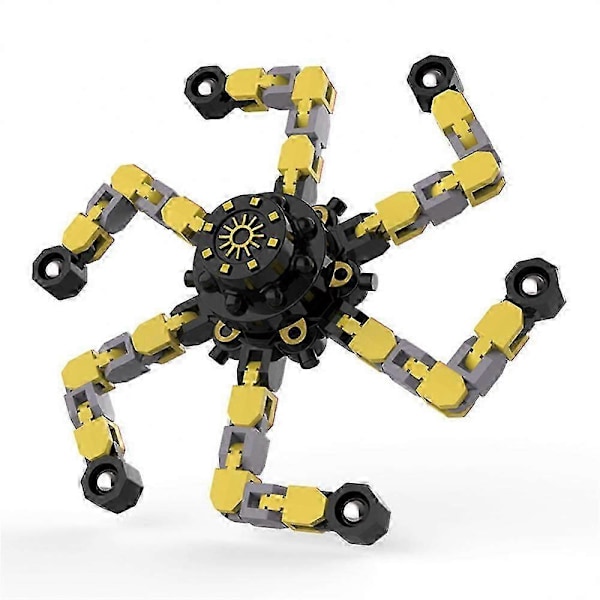 Lysande Mekanisk Gyro Fidget Spinner Ansiktsförändrande Leksak Fingertopps Bläckfisk Robot (C)