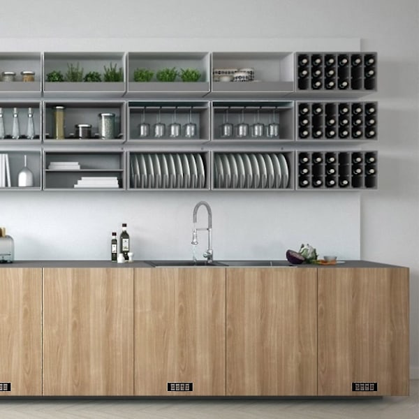 2 stk. Ventilationsgitter, Lang 225mm Udstødningsgitter, Sort Aluminium Vægvæntdæksel, Kan Bruges Til Skab Og Møbelventilation