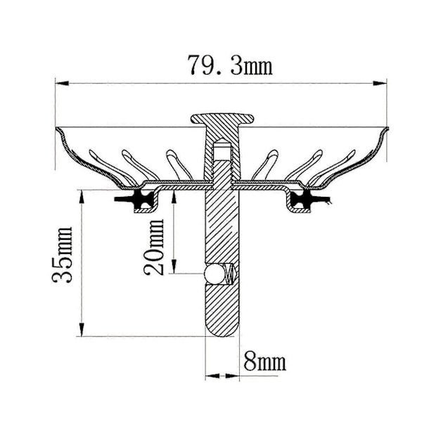 Rostfri sil korg diskho avloppsrännor avloppsplugg för Blanco diskho 79mm Dz  (C)