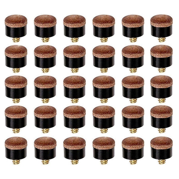 30 kpl Biljardikeppi Kierrekärjet 12mm Vaihto Biljardikärjet Biljardikeppeihin ja Snookeriin (C) Black  brown