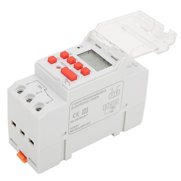 DC 24V 30A Viikoittainen 12/24 tunnin ajastinkytkin LCD On Off -ohjaus Ohjelmoitava aikarele (HYYC)