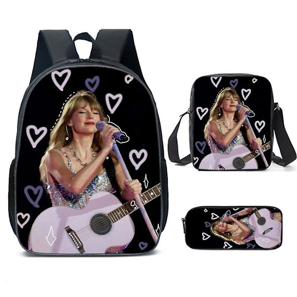 3-delt Singer Taylor Swift Ryggsekk Skoleveske Lunsjpose Blyantveske Gaver