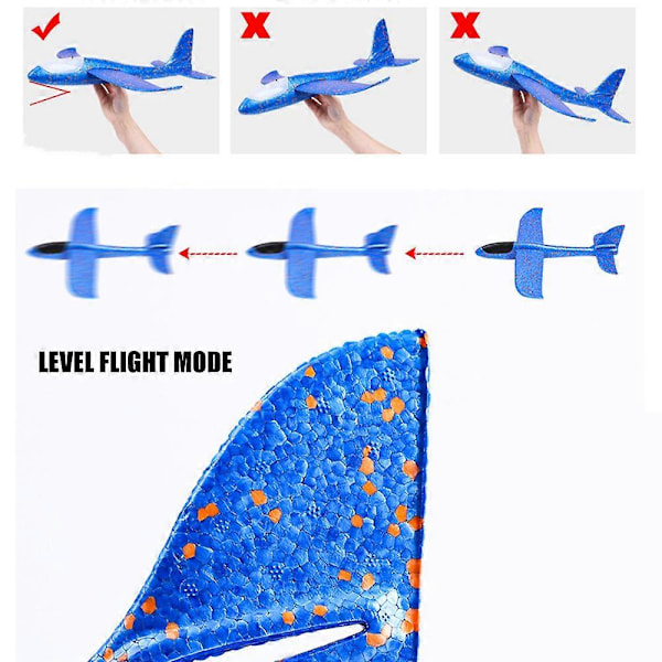 48 cm Stor Skumflyvemaskine Håndkast Fly Inertiel Udendørs Lancering Legetøj til Børn