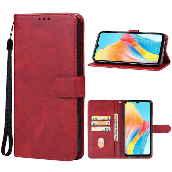 Läderfodral för OPPO A18 Red