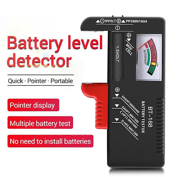 Universal Batteritest Checker til AAA C D 9V 1.5V Batterier NY