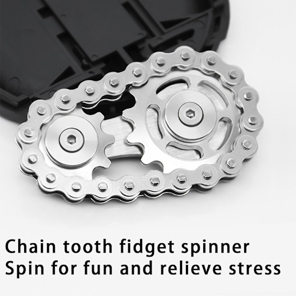 Cykelkæde Gear Fidget Spinner Metal Tandhjul Kæde Fidget Dekompressions Legetøj 2024 silvergold