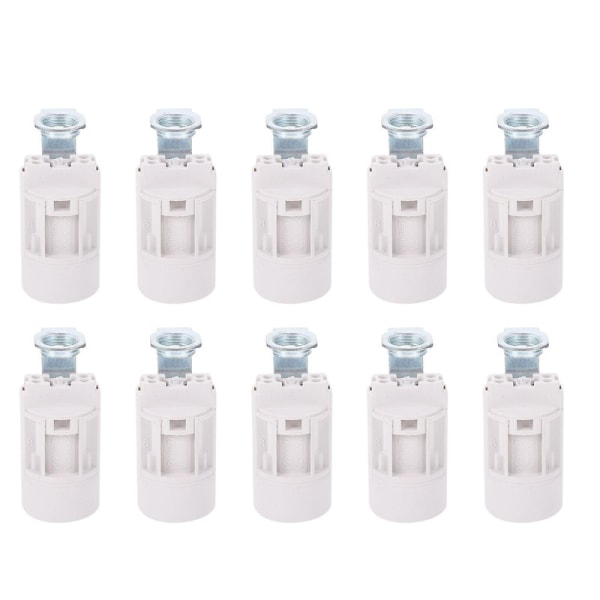 10st E14 Fäste Lamphållare Led E14 Candle Light Base Crystal Lamphållare White 2.4X2.4X5.3CM