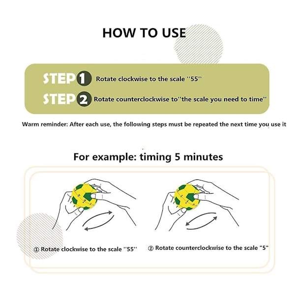 Köksstimer 60 Minuter Mekanisk Timer Klocka Hög Alarm Manuell Timer (Fotboll)