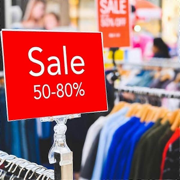 Plastik Skilteclips 30 stk. til Butiksdisplay