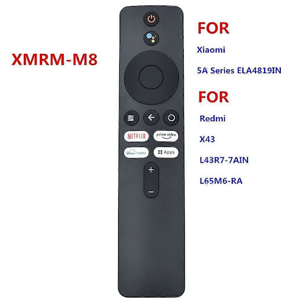 XMRM-M8 Fjärrkontroll för Xiaomi Mi TV 5A-serien Bluetooth Röststyrning Redmi L65M6-RA X43