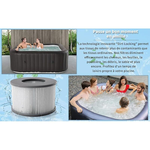 Filter - Filterpatroner til nedsænkede spabade og jacuzzier - Model 2020 (4 patroner). (C)