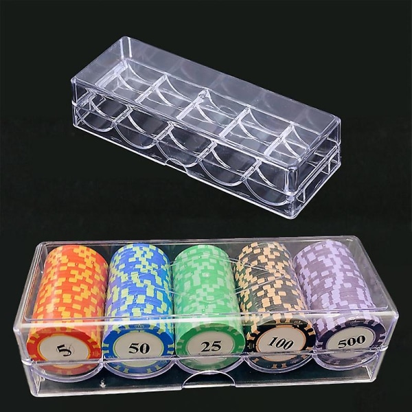 Poker Chips Box Fine Chips Transparent Box Casino Spelmarker case Clear
