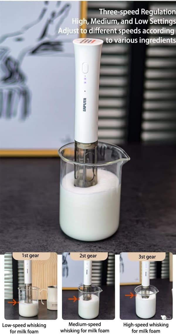 Automatisk elektrisk mjölkskummare vit White