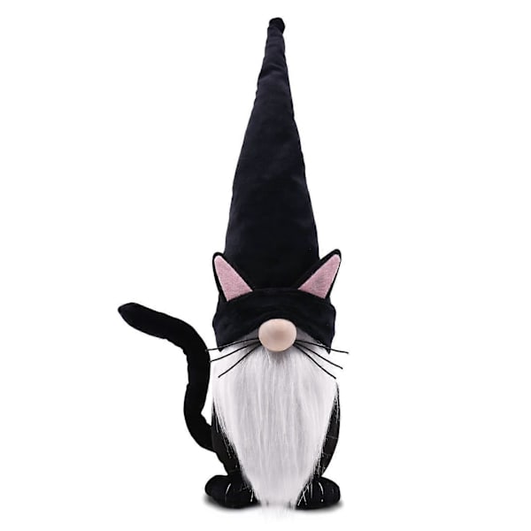 Svart Katt Tomte Svensk Tomte Katt, Tomte Ornament, Samlarfigur, Tomte Plysch, Vår Sommar Lanthus Hem, Halloween Svart Katt Tomte Dekoration