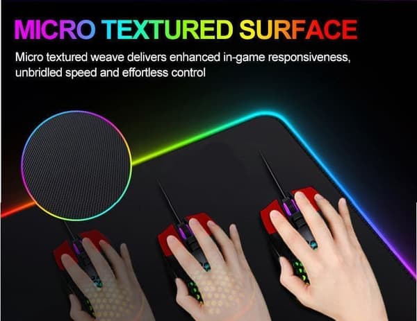 RGB Gaming Musematte 80x30cm Vanntett Sklisikker 14 Lysmoduser[C]