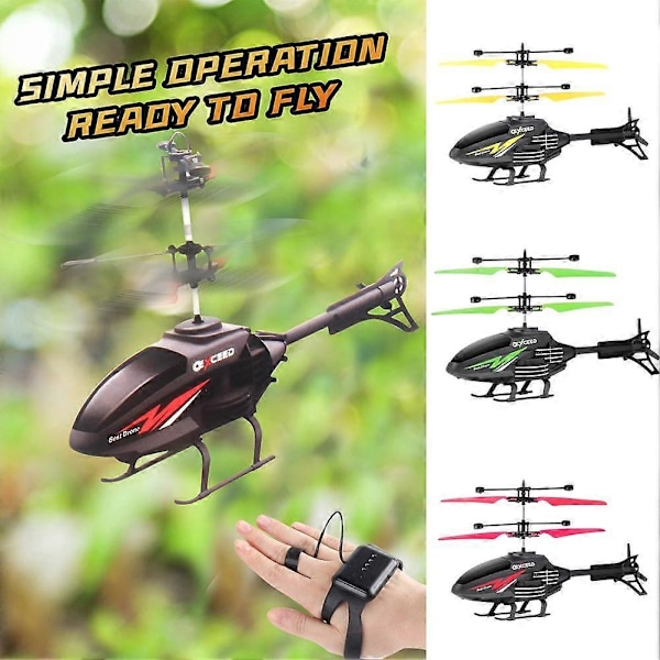 Induktion Flyvende Gesture Sensing Helikopter Rc Legetøjsfly Med Fjernbetjening Green