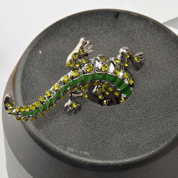 Herre Gotisk Punk Alligator Krokodille Krystall Rhinestone Brosje Nål Smykker (C)
