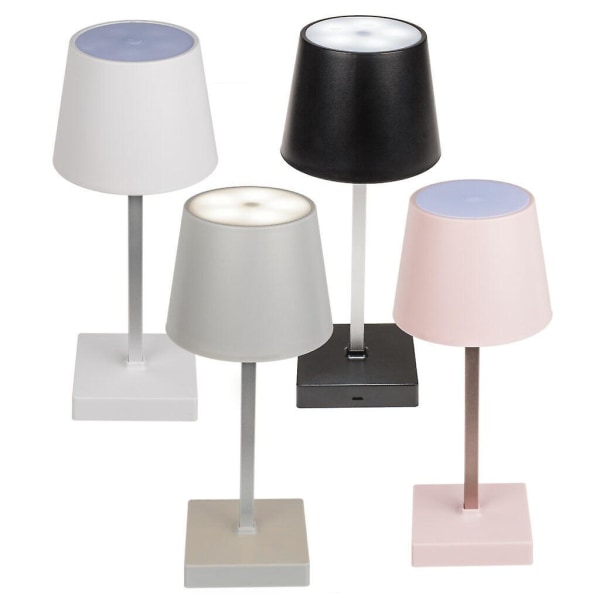 Dæmpbar touch bordlampe batteri 6-18 timer bordlampe LED USB trådløs lampe NY,Ny til 2024 zw[C] White