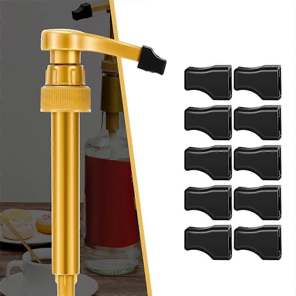 20 st Kaffesirap Pump Spets Skydd Hällpip Skydd Sirap Skydd Svarta Lock Passar Sirapspump, Pou (C)