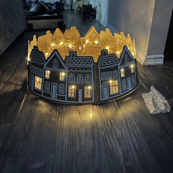 Fult Julträsmycke Pepparkakshus Julgransskjort LED Julgransskjort Passar För Pepparkakshus Julgransskjort LED Chris