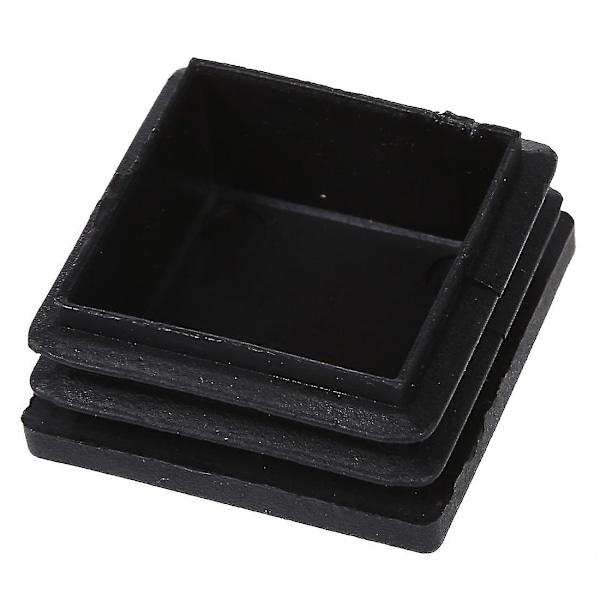40mm x 40mm Plastkvadratrör Insatser Ändtäppning Svart 10 st