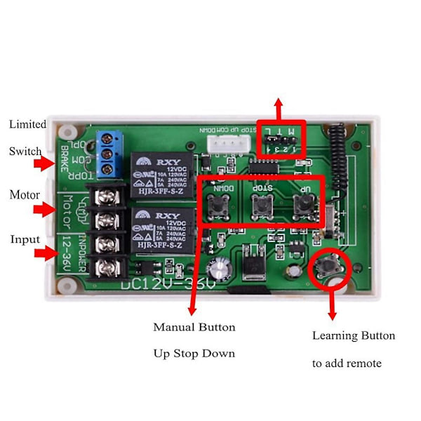 AC/DC 12V 24V 36V Motorstyring Elektrisk Lineær Aktuator Motor Fjernbetjening Afbryder Frem Re