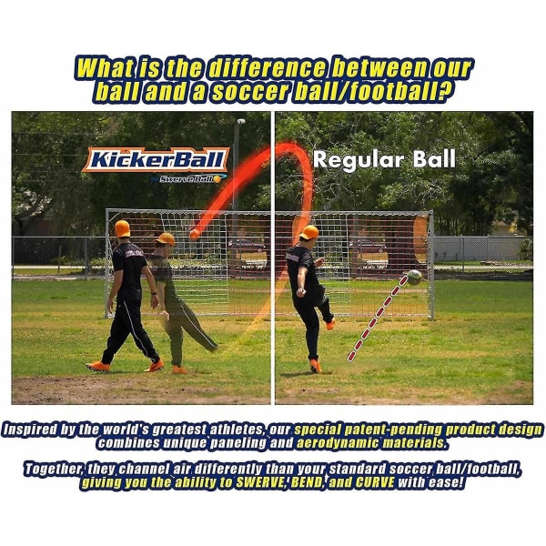 Kickerball - Curve and Swerve Fotboll/fotbollsleksak - Kick Like The Proffs, bra present till pojkar och[C]
