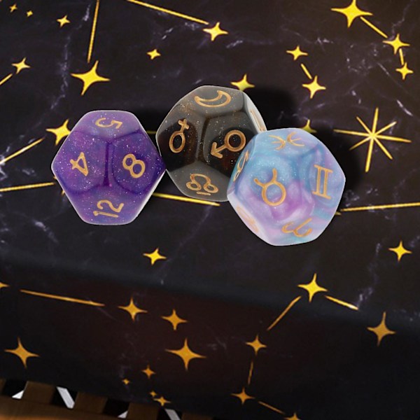 Multi Sided Terningesæt Brætspil Dungeons D&D RPG Spil Rollespil Bar Legetøj Lilla Grøn Kaffe (C)