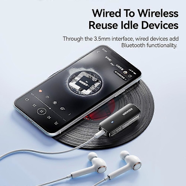ESSAGER ES-BT09 Monitoiminen Bluetooth-sovitin Kannettava langallinen langattomaan BT5.3 Lavalier (C)