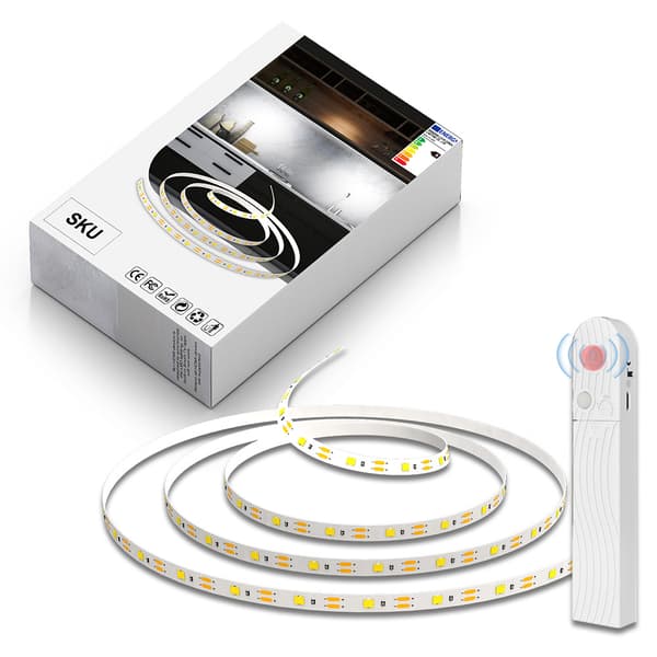 Smart sensor-LED-slinga – Skåp, garderob & sängbord nattbelysning, rörelsesensor, vattentät B