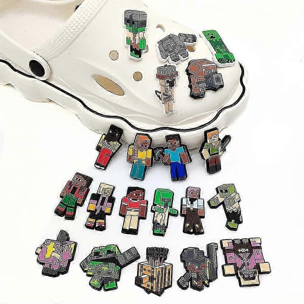 Minecraft Tema Crocs Berlocker 20 Stycken för Träskor Sandaler Skor Dekor