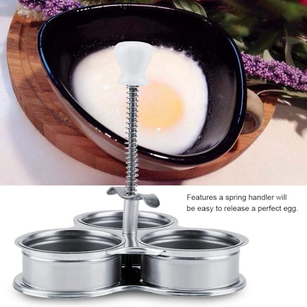 Romantisk äggpocherare i rostfritt stål, äggkokare, äggkokare, äggstencil, non-stick äggkokare för köket