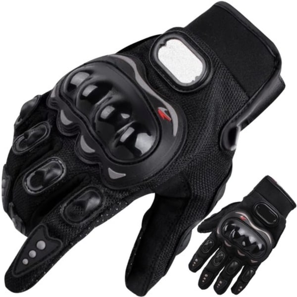 MC Handskar / Motorcykelhandskar - Skyddande Svarta XL (C)